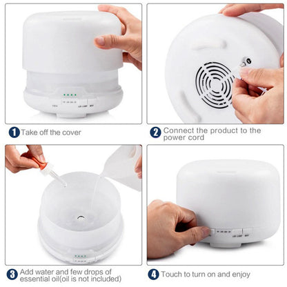 500ml Essential Oil Diffuser with Remote Control – Ultrasonic Aroma Humidifier for Home & Bedroom