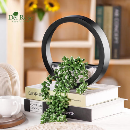 2 Pack Fake Plants Hanging Artificial Succulents Plants in Black Pots for Living Room Bathroom Accessories Boho Farmhouse Wall Decor