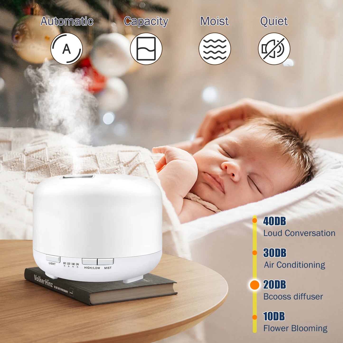 500ml Essential Oil Diffuser with Remote Control – Ultrasonic Aroma Humidifier for Home & Bedroom