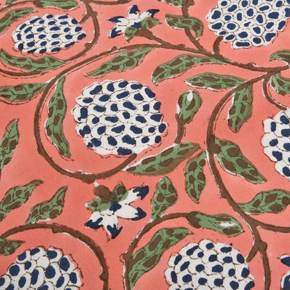 Block Print Dark Salmon Pink Throw Pillow Cover 18" X 18" (Pack of 2) Decorative Cushion Covers with Ruffle for Couch, Sofa, Bed, Living Room, Home Decor Gift for Spring, Easter, Valentine